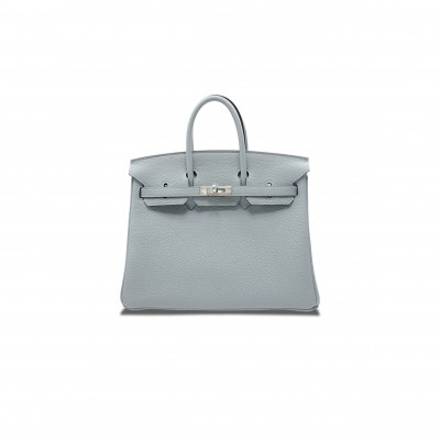 HERMES MASTER BIRKIN 30 TOGO LEATHER PEARL GREY SILVER BUCKLE BAG H028369CK08 (30*23*15cm)